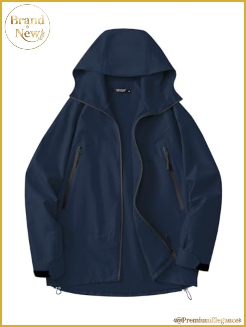 Waterproof Rain Jacket with Hood, Lightweight Windbreaker